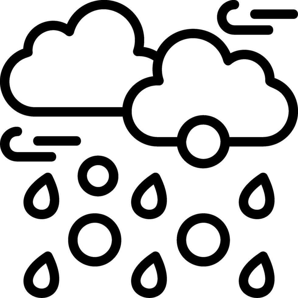 Sleet Outline Style Icon vector
