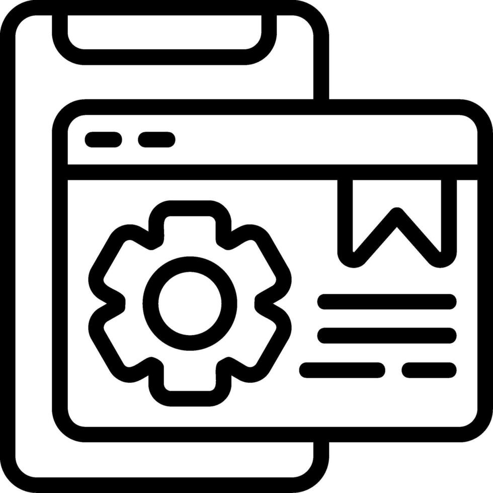 Mobile SEO Outline Style Icon vector