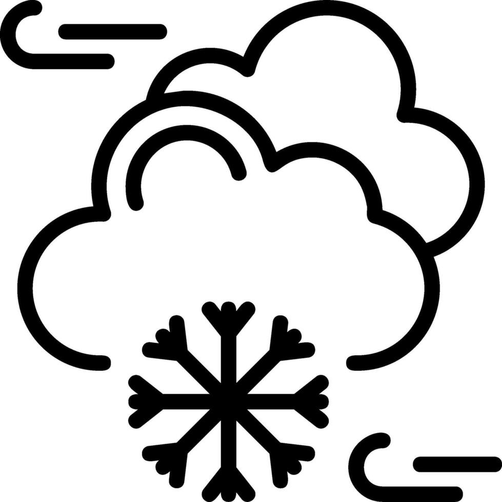 Snow Outline Style Icon vector