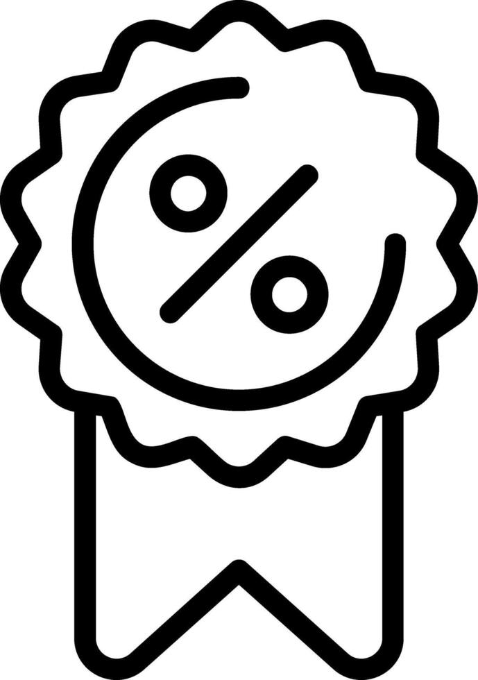 Discount Badge Outline Style Icon Design vector