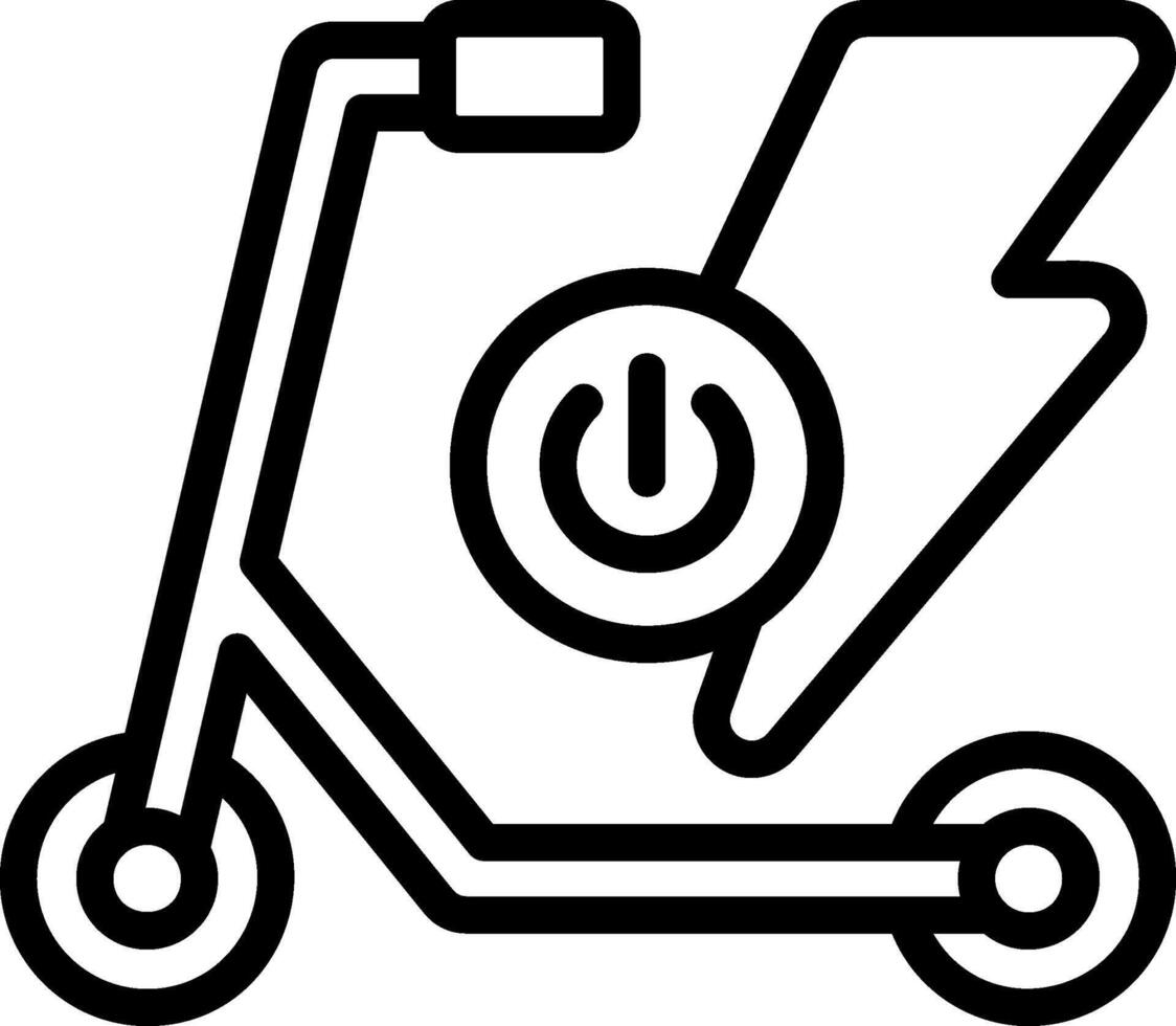Electric Scooter Outline Style Icon vector