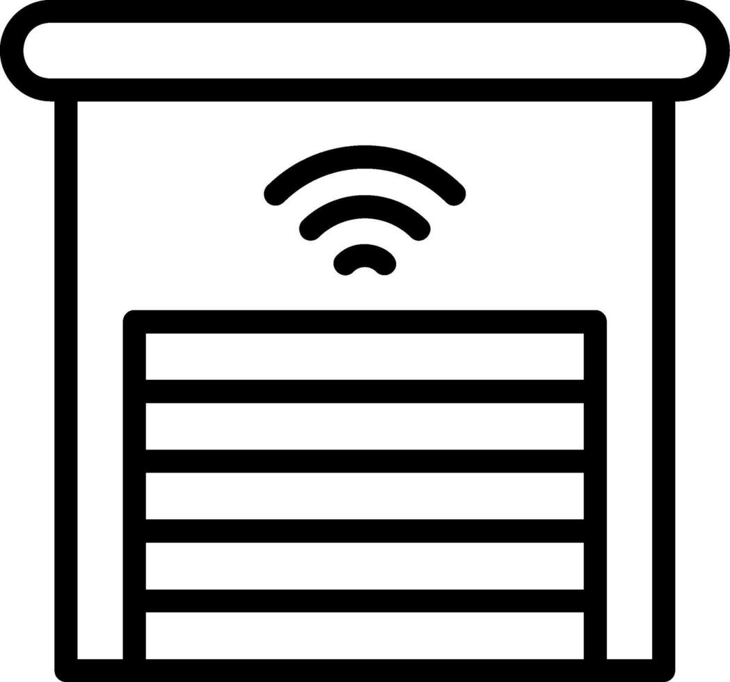 Smart Garage Door Opener Outline Style Icon vector