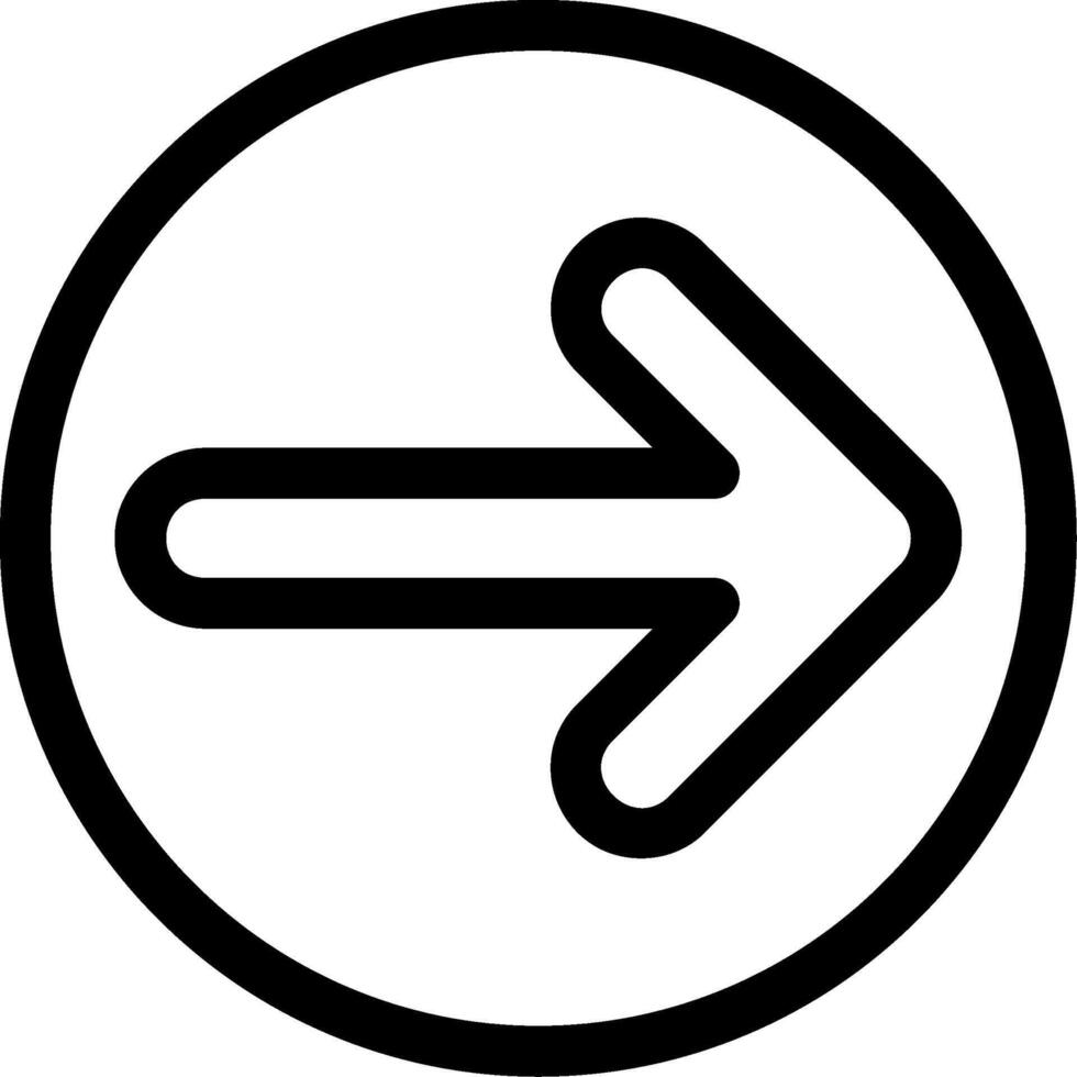 Arrow Circle Right Outline Style Icon vector