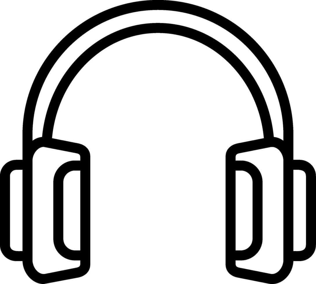 Headphones Outline Style Icon Element vector
