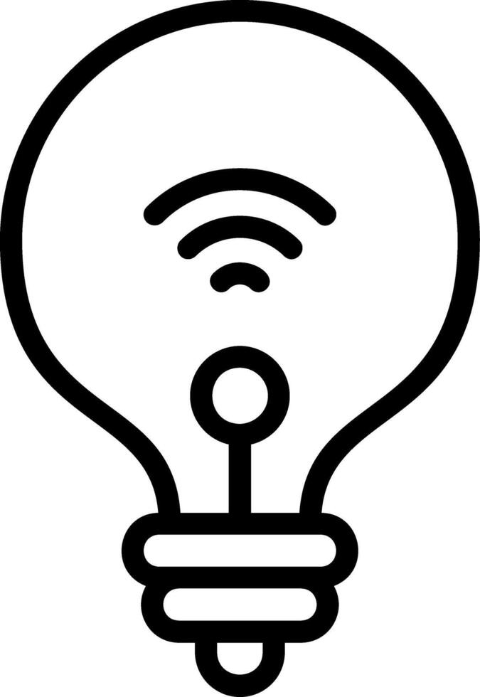 Smart Lightbulb Outline Style Icon vector