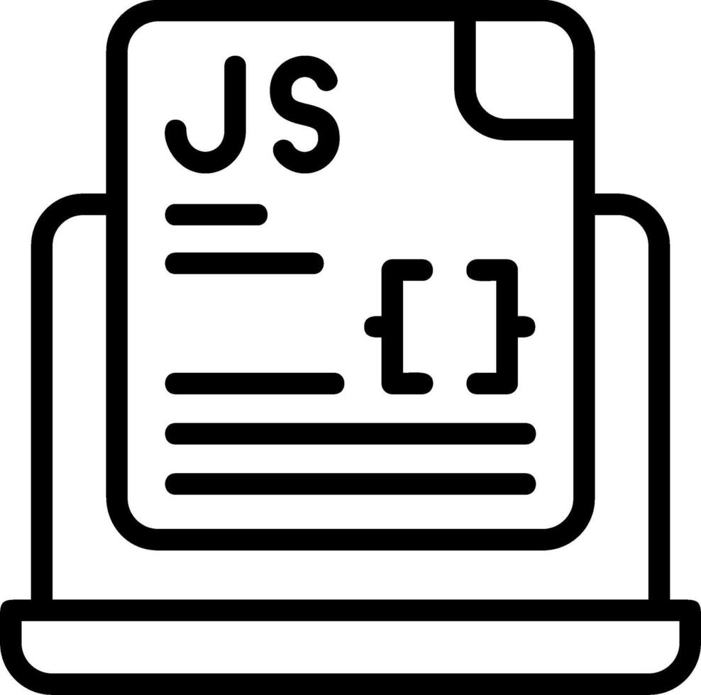 Javascript File Outline Style Element vector
