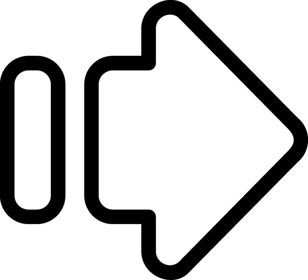 Arrow Forward Outline Style Icon Design vector