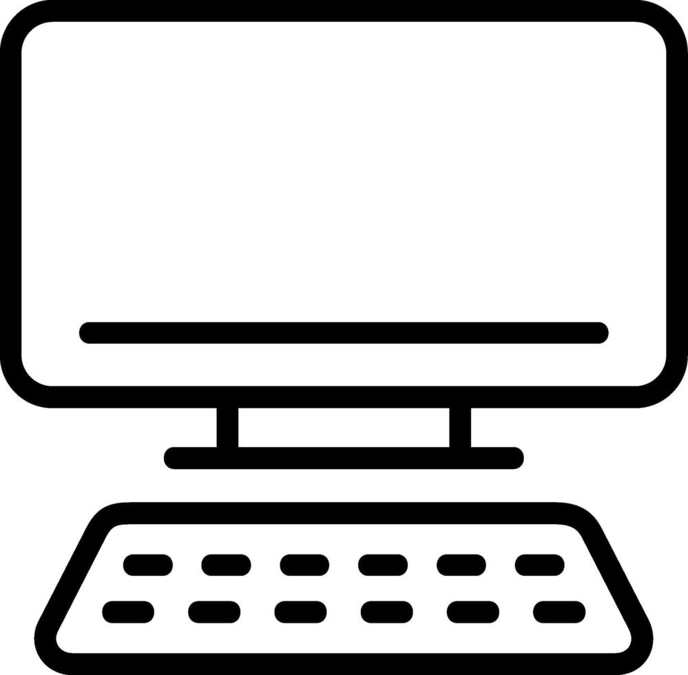 Computer Outline Style Icon Design vector