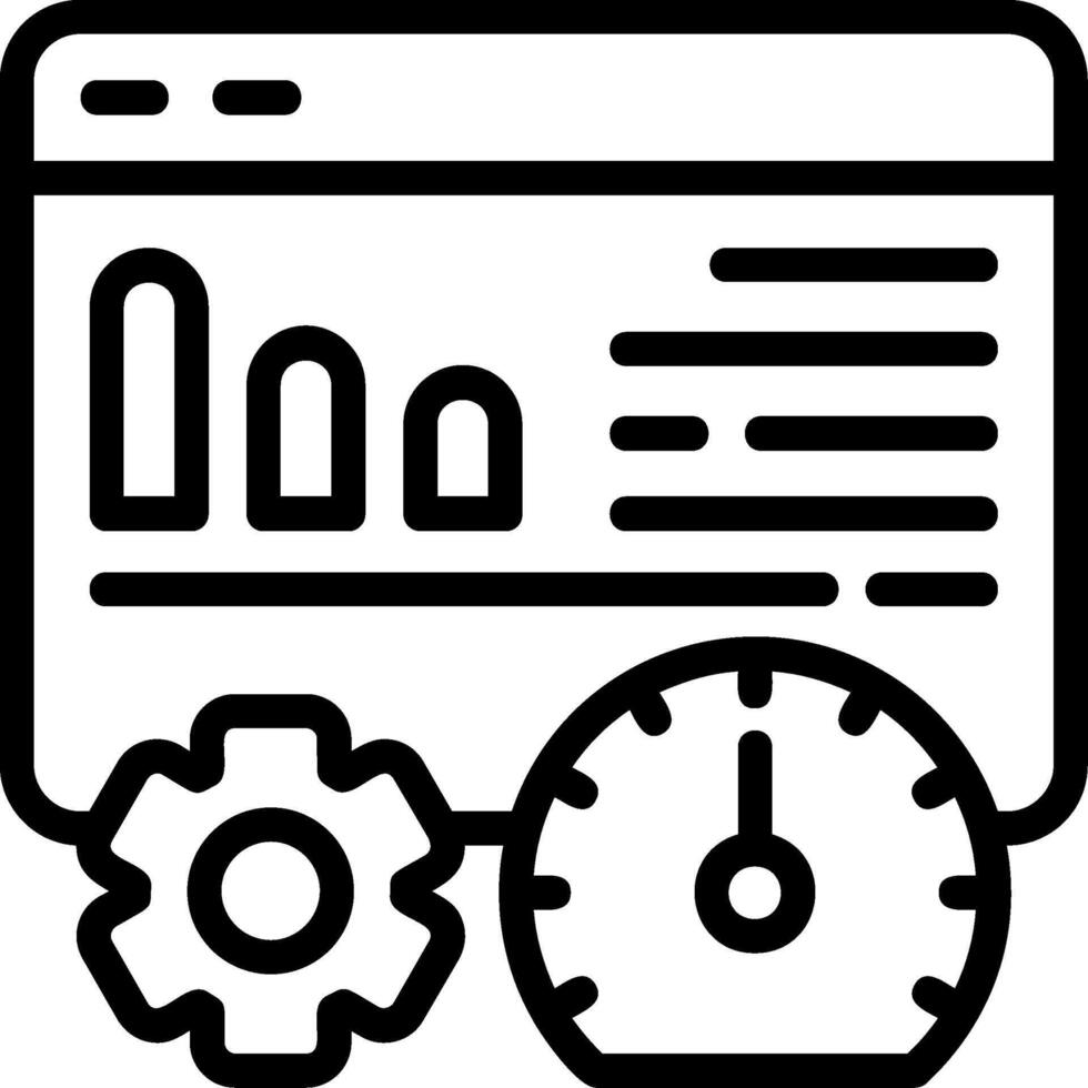 Page Speed Analysis Outline Style Icon vector