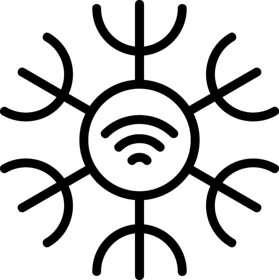 Smart Cooling Outline Style Icon vector