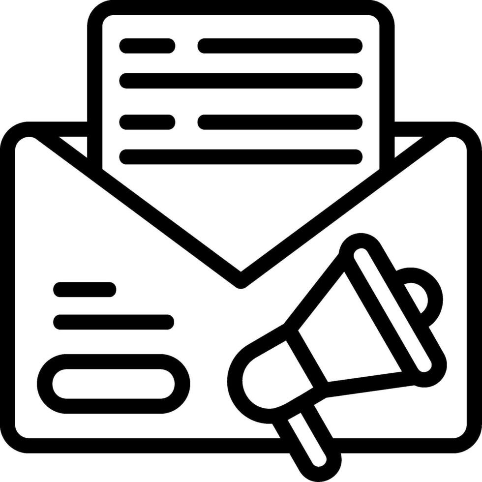 Email Marketing Outline Style Icon Design vector