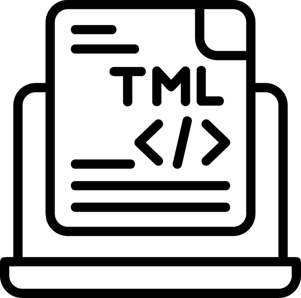 Html File Outline Style Element vector