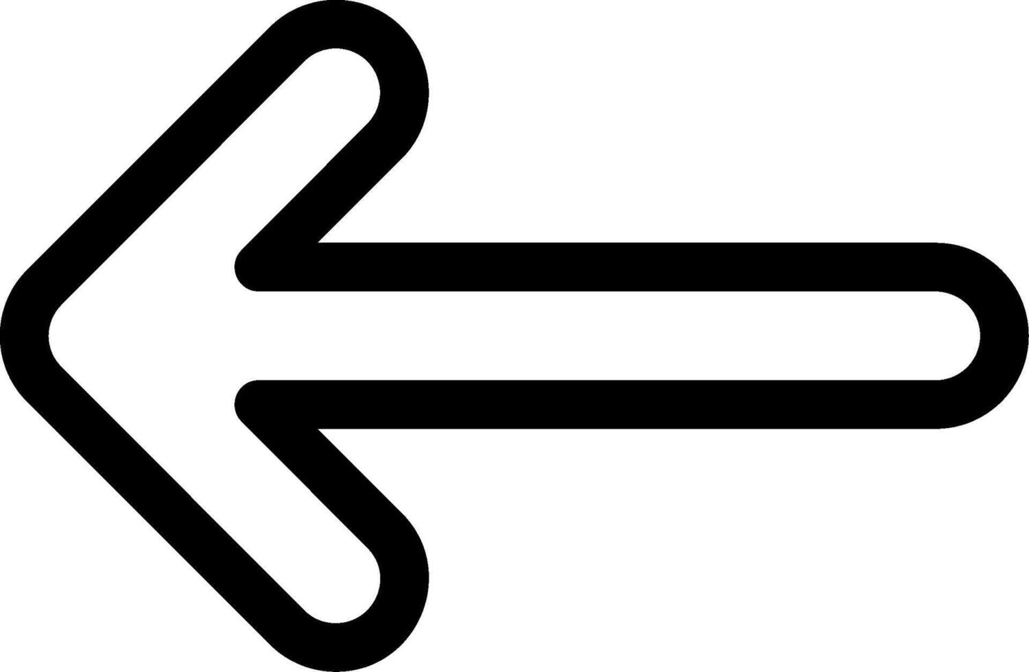 Arrow Long Left Outline Style Icon vector