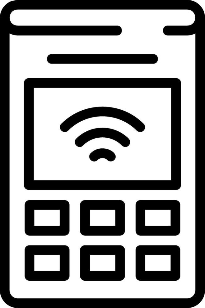 Smart Alarm System Outline Style Icon vector