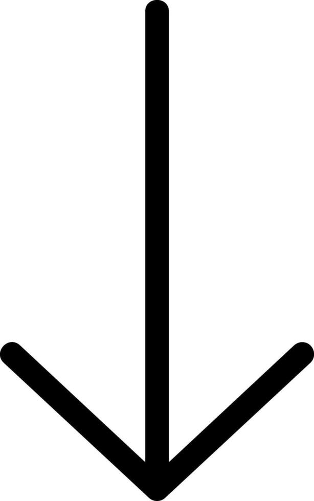 Arrow Thin Down Outline Style Icon vector