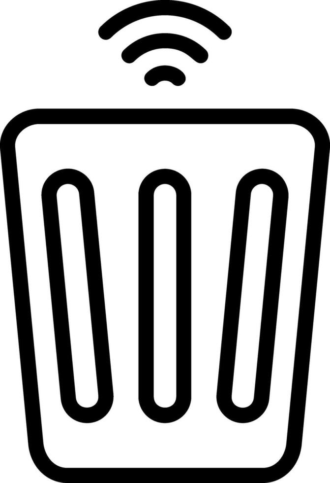 Smart Waste Bin Outline Style Icon vector