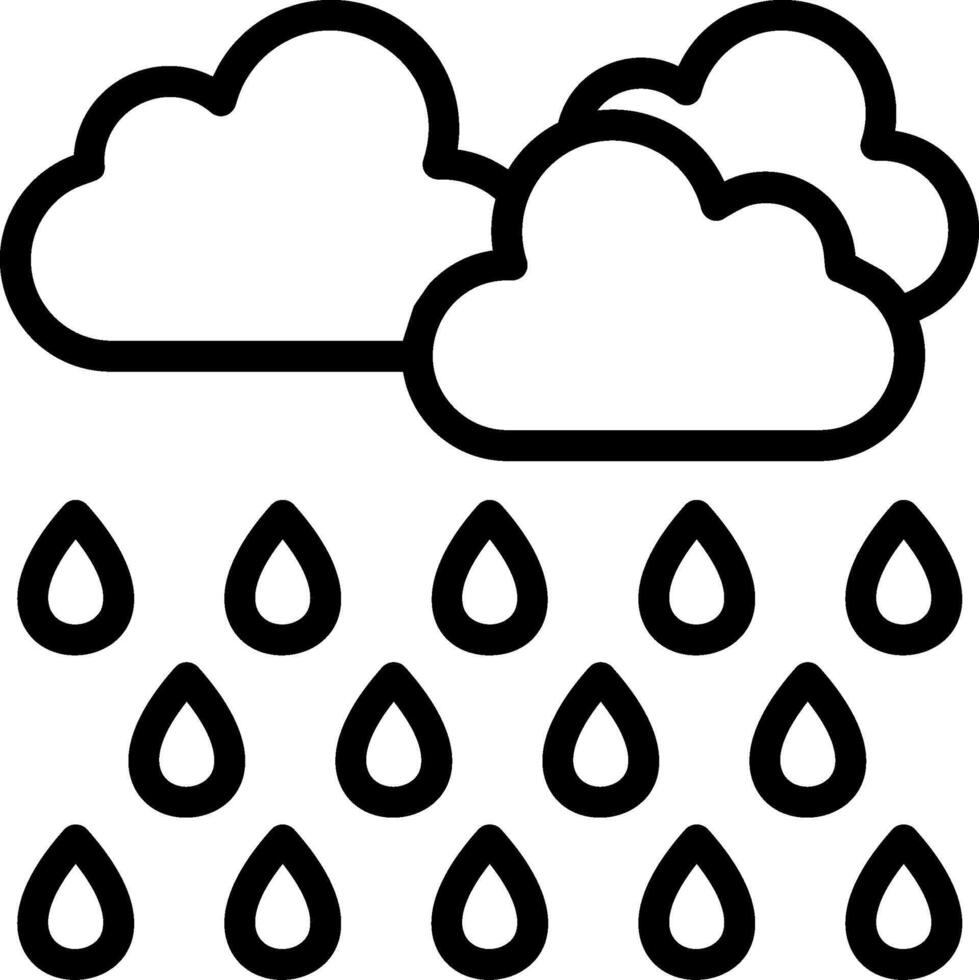 Heavy Rain Outline Style Icon vector