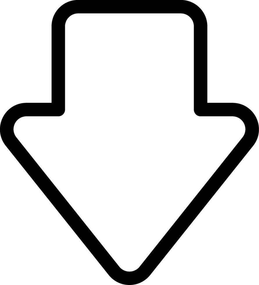 Arrow Outline Down Outline Style Icon vector