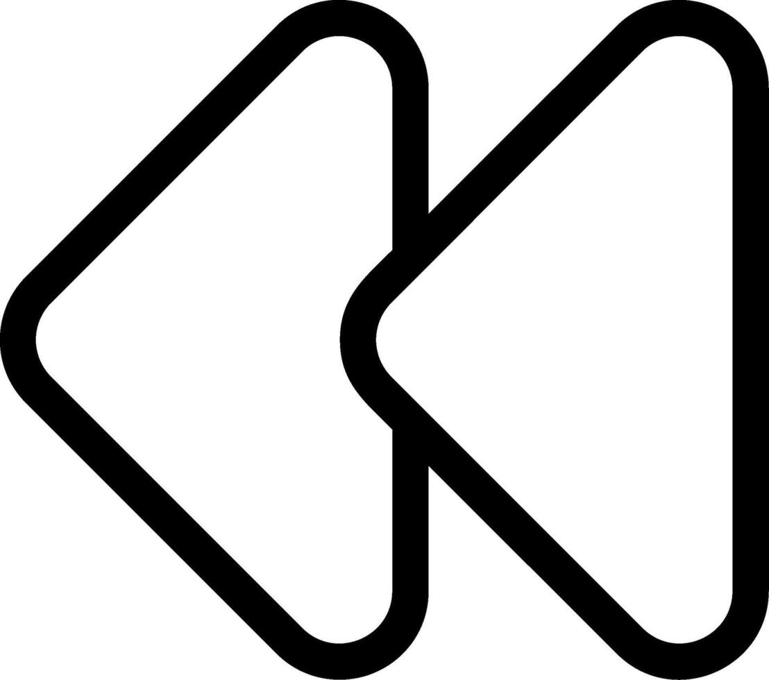 Double Arrow Left Outline Style Icon vector