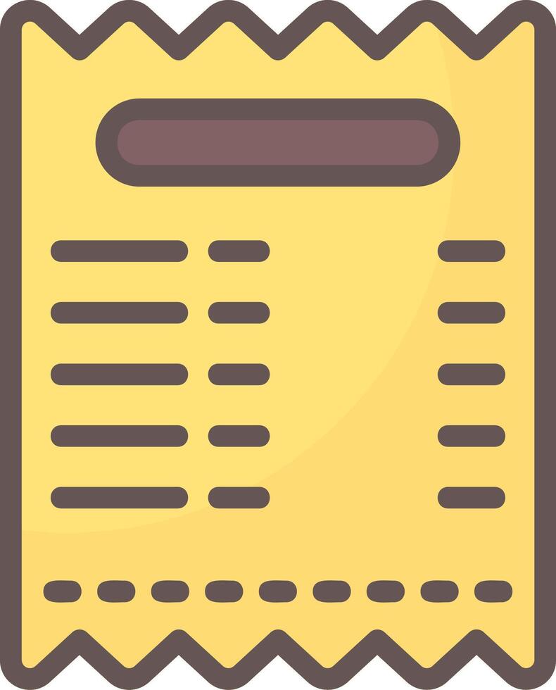 Receipt Line Filled Style Icon Design vector