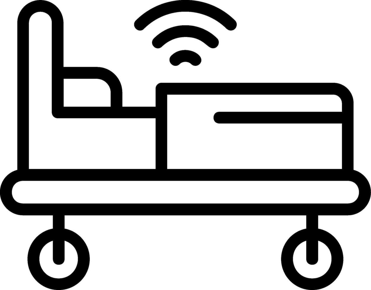 Smart Bed Outline Style Icon vector