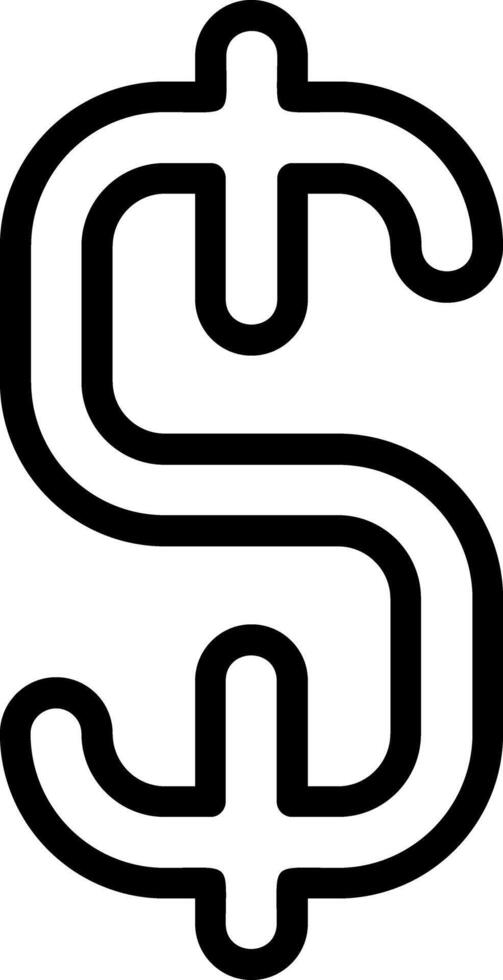 Dollar Sign Outline Element Style vector