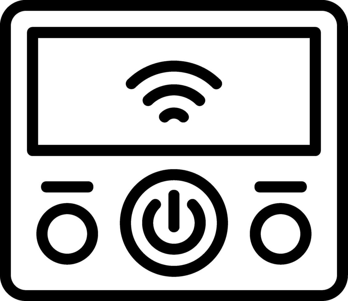 Smart Thermostat Outline Style Icon Design vector