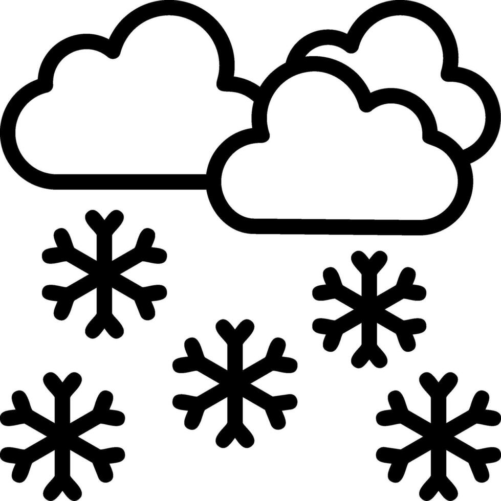 Heavy Snow Outline Style Icon vector