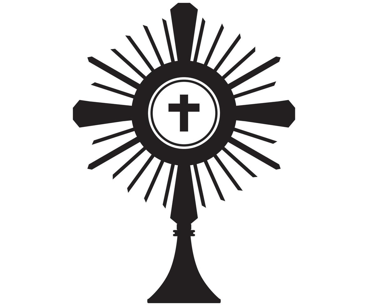Monstrance silhouette sacrament of the eucharist vector