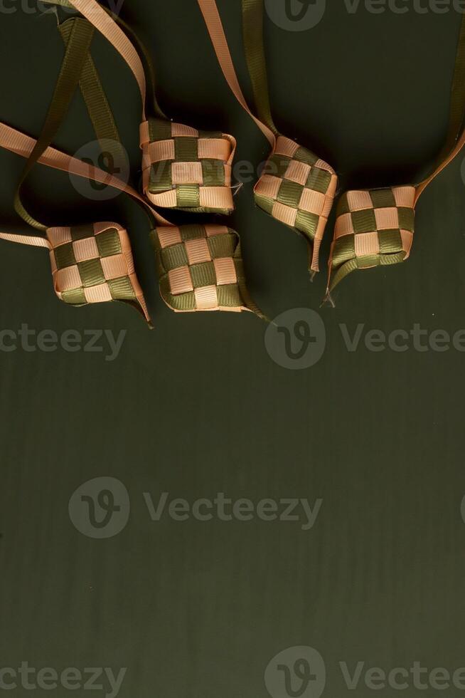 four small squares of fabric with a checker pattern photo