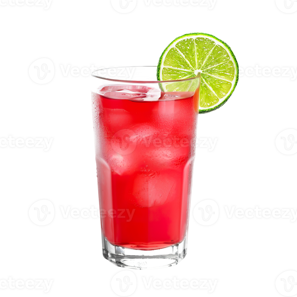 Cape Codder cocktail with lime wheel garnish transparent isolated background. Mixology, bar menu, colorful vibrant refreshing drink in tumbler glass png