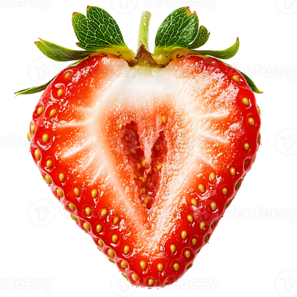 A strawberry is cut in half png