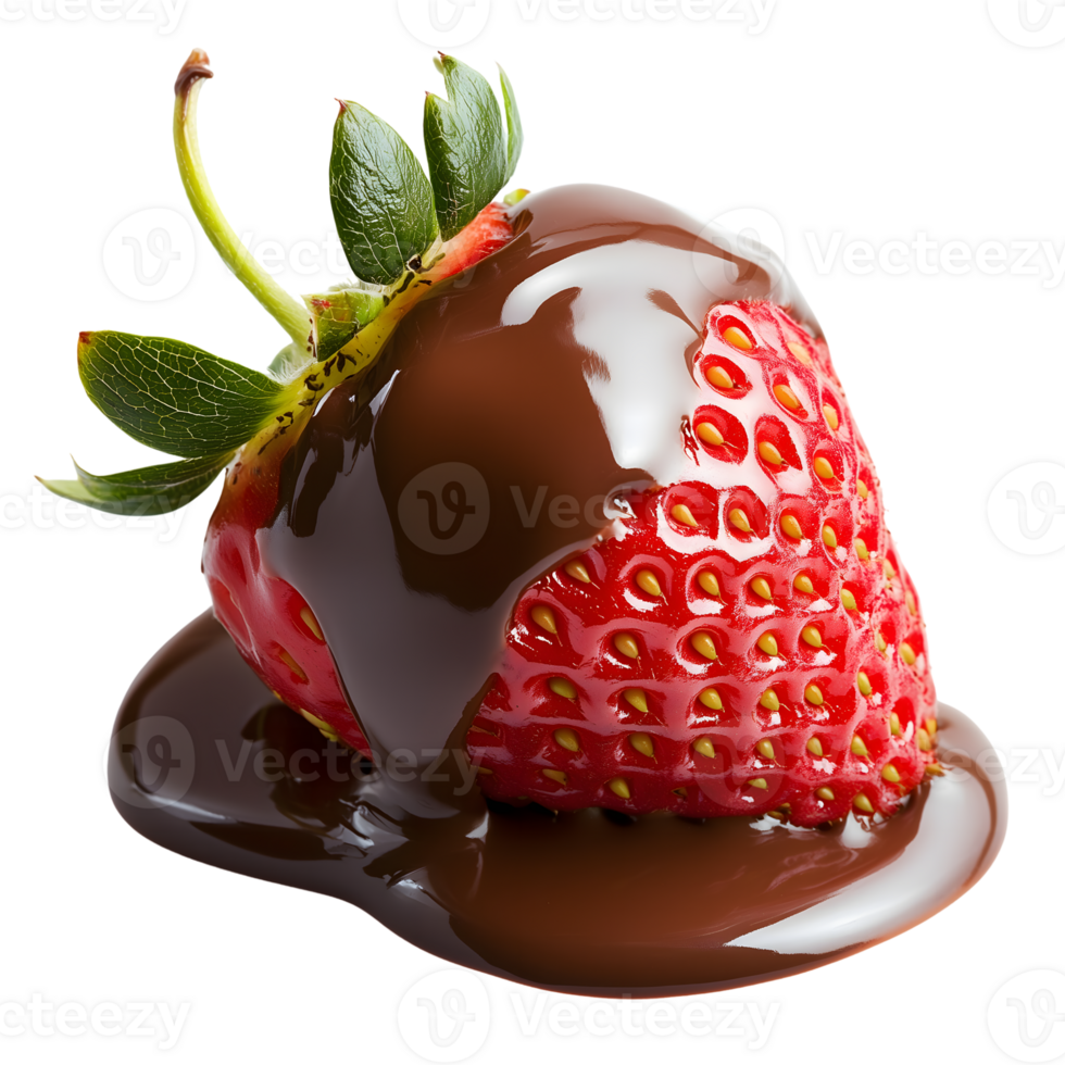 A strawberry covered in chocolate png