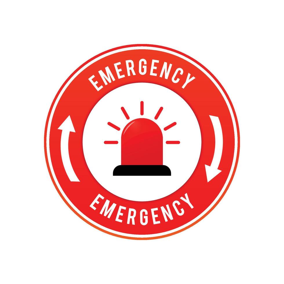 red color emergency icon design vector