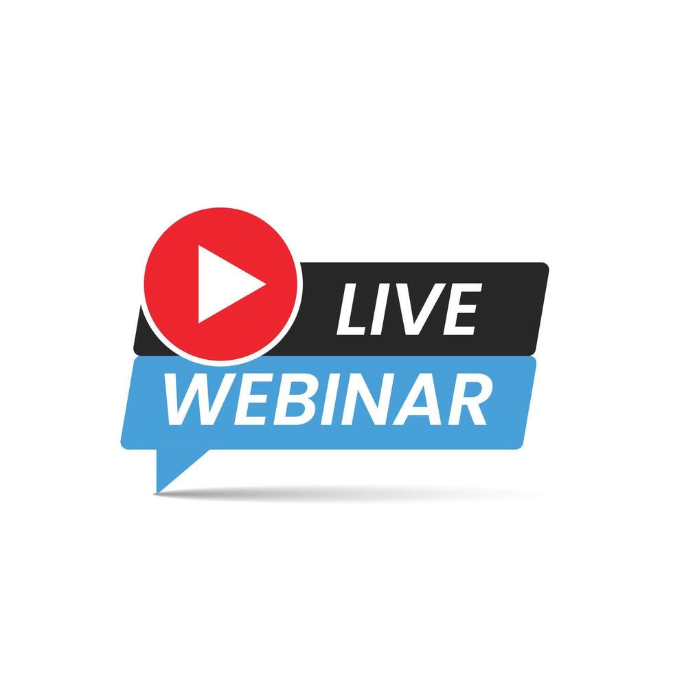 black ,blue and red live webinar modern design vector