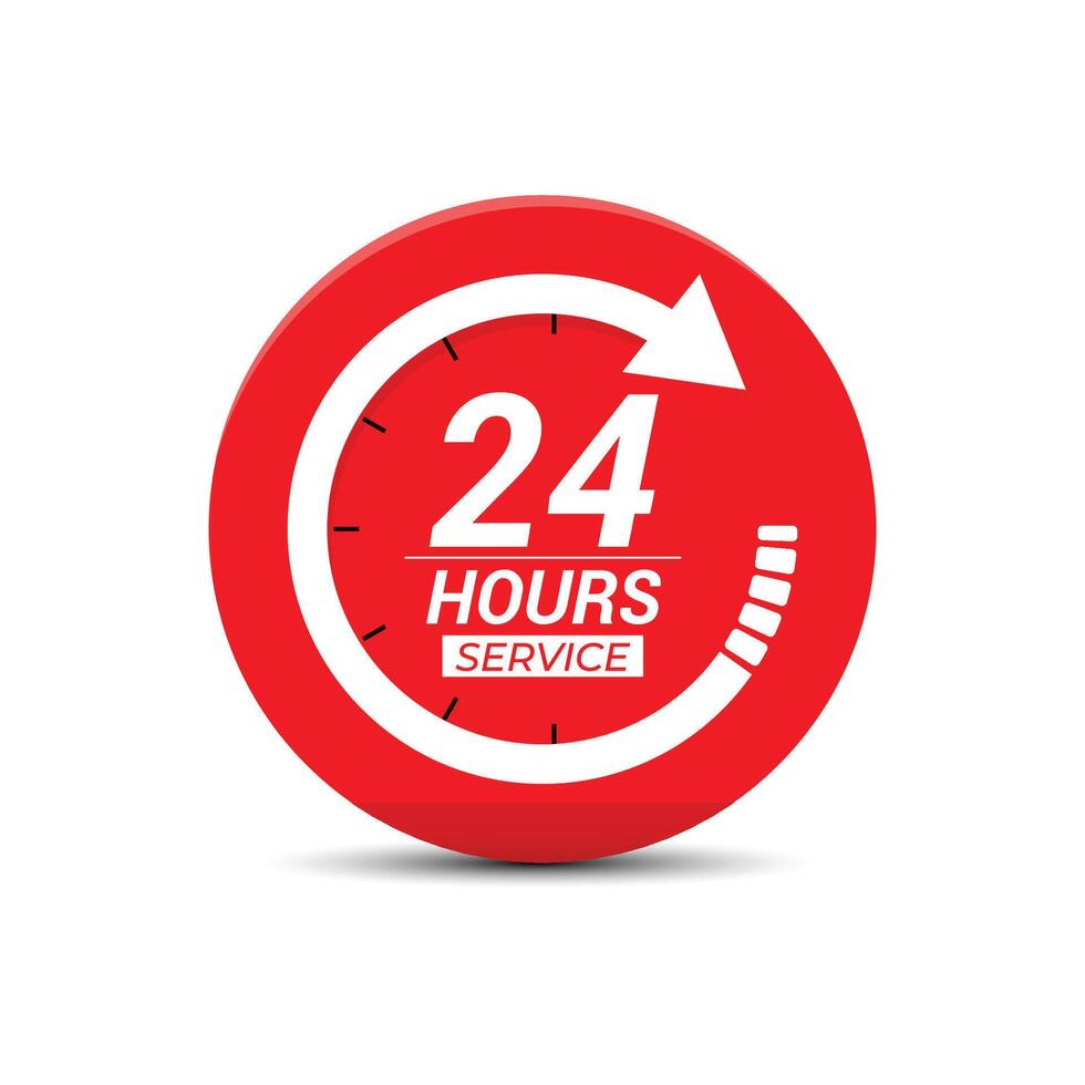 24 hr service everyday open service vector