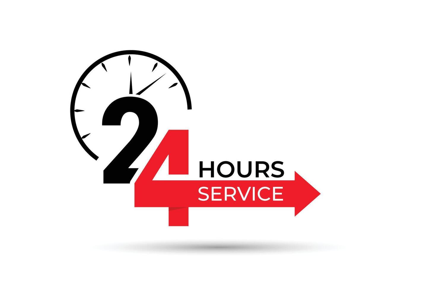 clock 24 hr service everyday banner vector