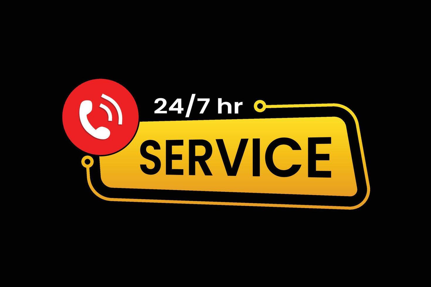 24 and 7 At Your Service ICON DESIGN vector
