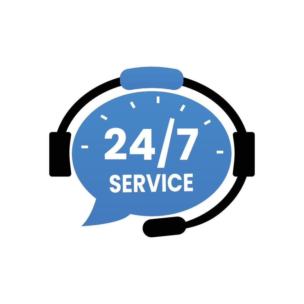 24 hours service Around the Clock Care, Just for You vector