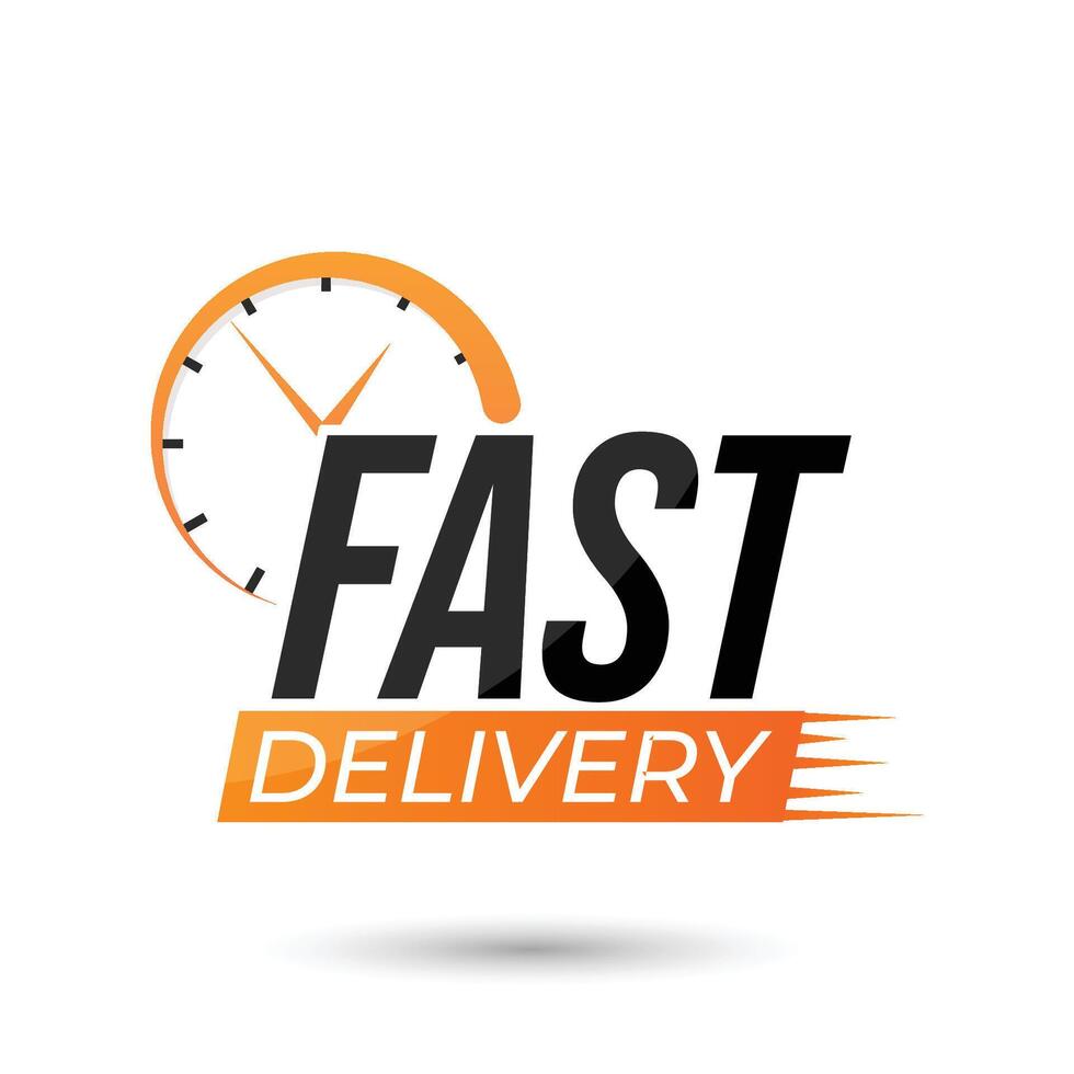 modern clock and fast delivery design vector