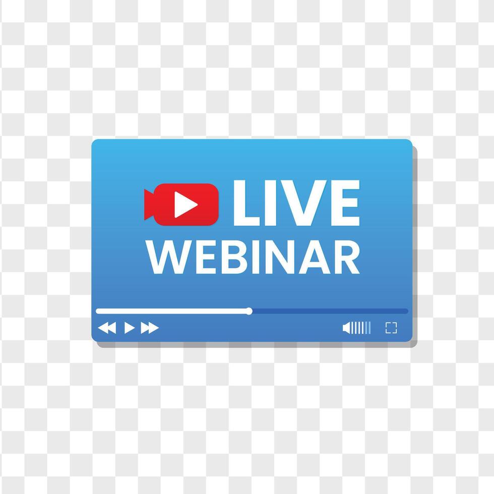 live webinar blue screen design vector