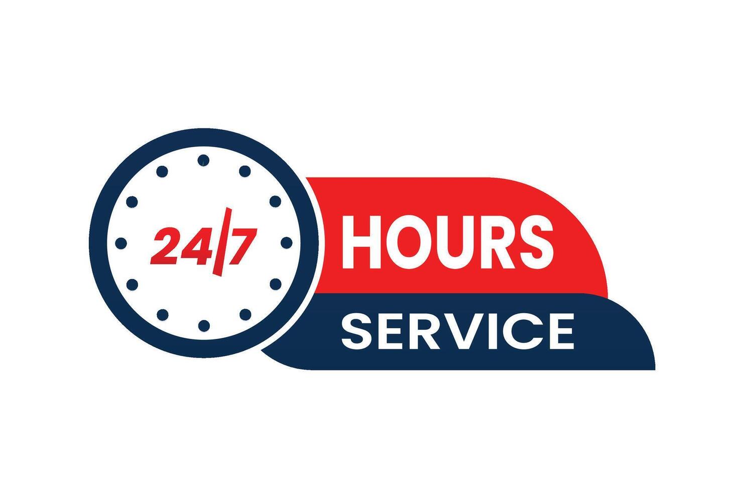 24 hours service design vector