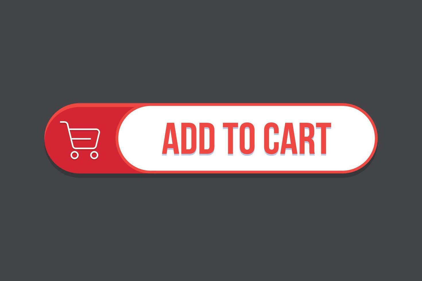 red add to cart minimal button and banner design vector