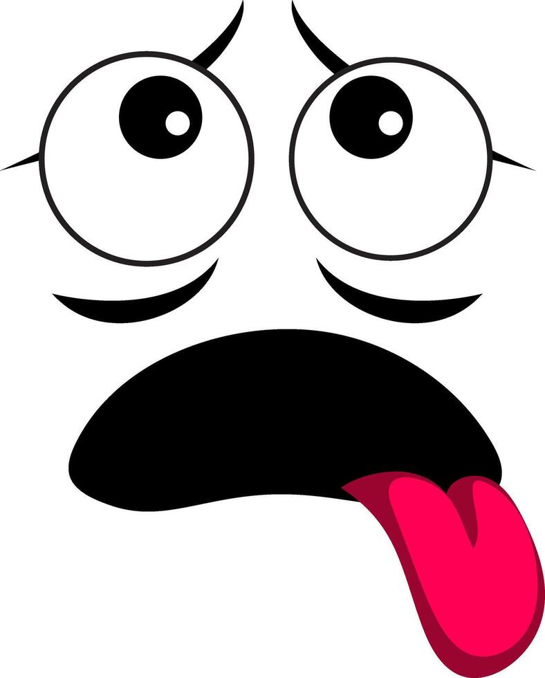 a cartoon face with a tongue sticking out vector