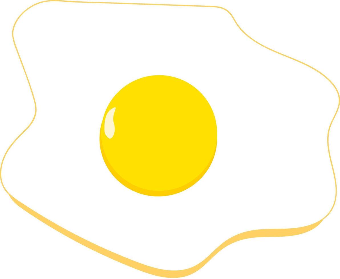 a sunny-side-up fried egg with a bright yellow yolk vector