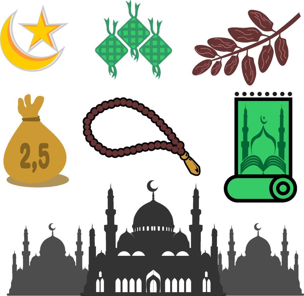Eid mubarak Islamic element vector