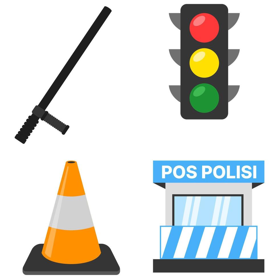 Police and Traffic icons vector