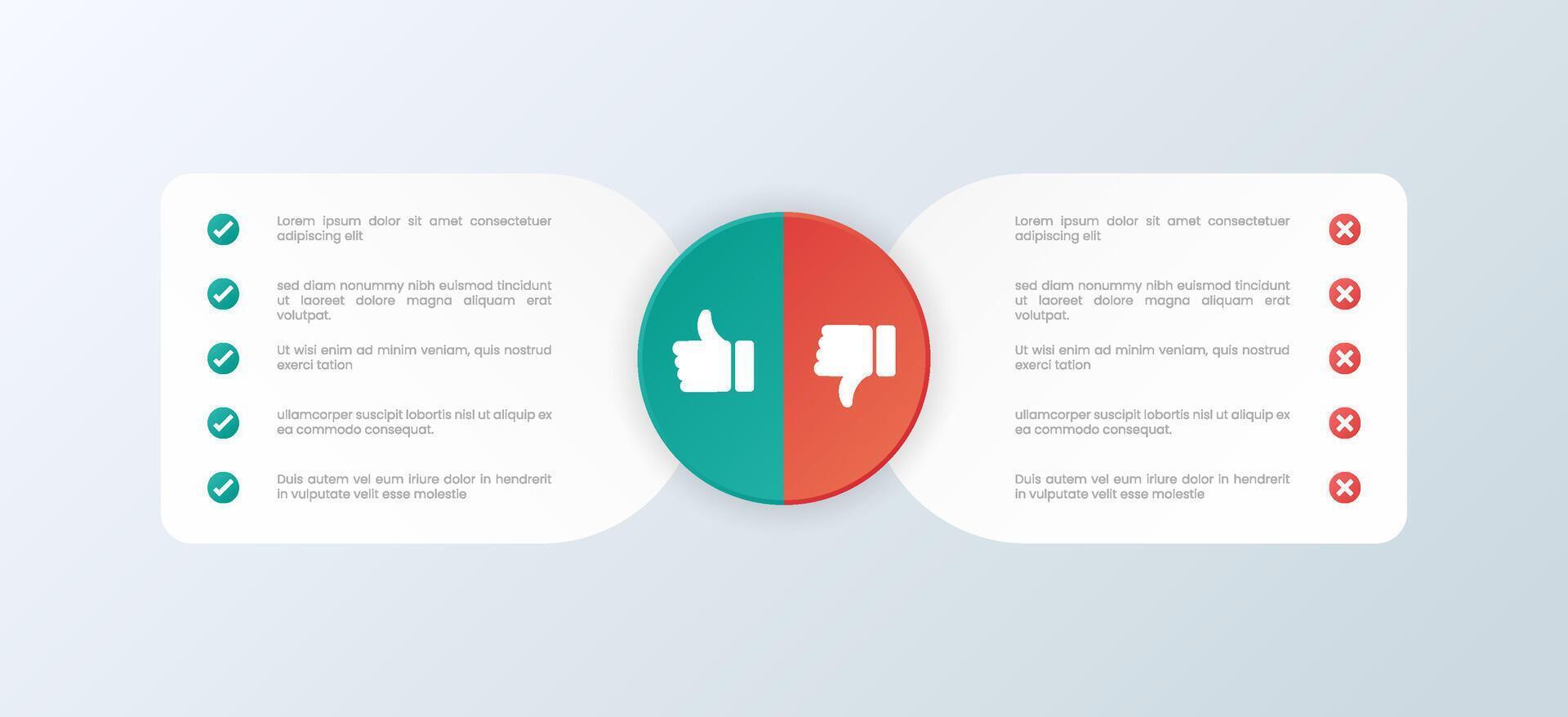 Pros and Cons Infographic vector