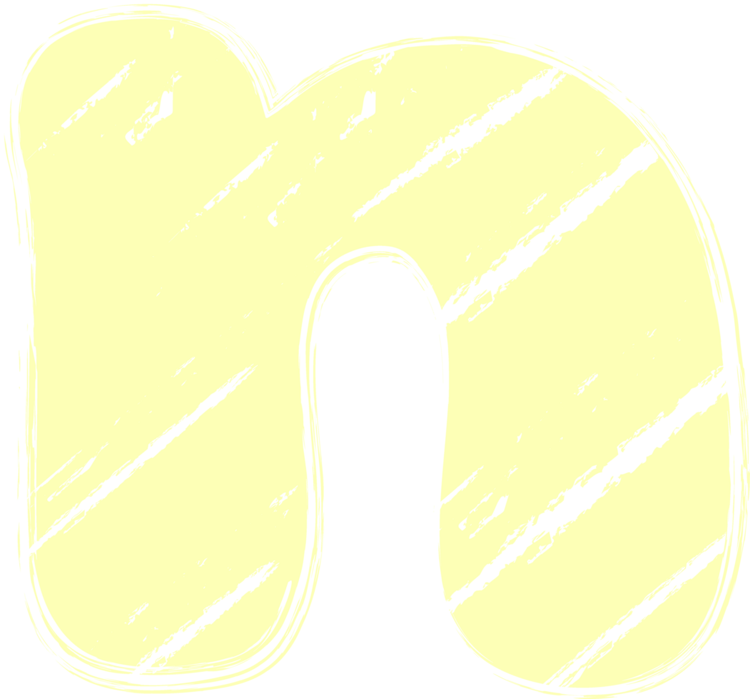 Pastel Hand drawn crayon, Letter n png