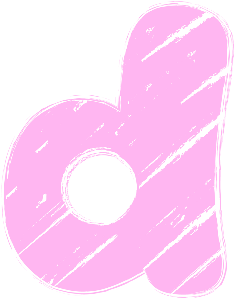 Pastel Hand drawn crayon, Letter d png
